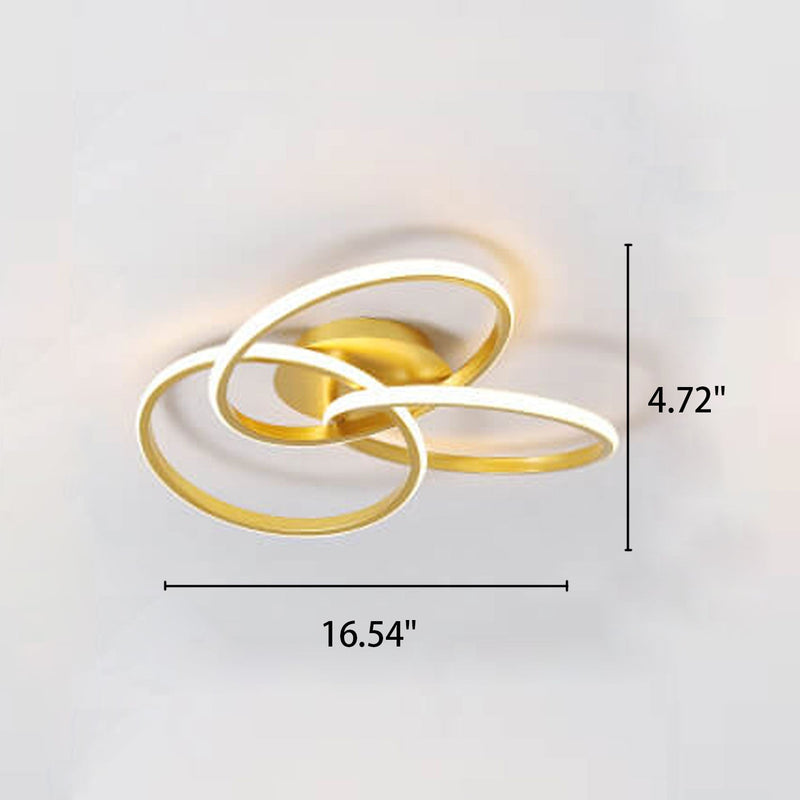 Nordic Light Luxury Ring Staggered Overlap Design LED Flush Mount Light