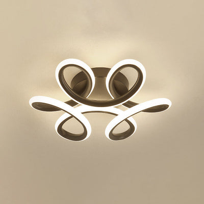 Simple Curved Flower LED Semi-Flush Mount Ceiling Light