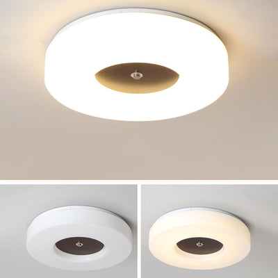 Luz de techo empotrada LED acrílica redonda de nogal chino minimalista 