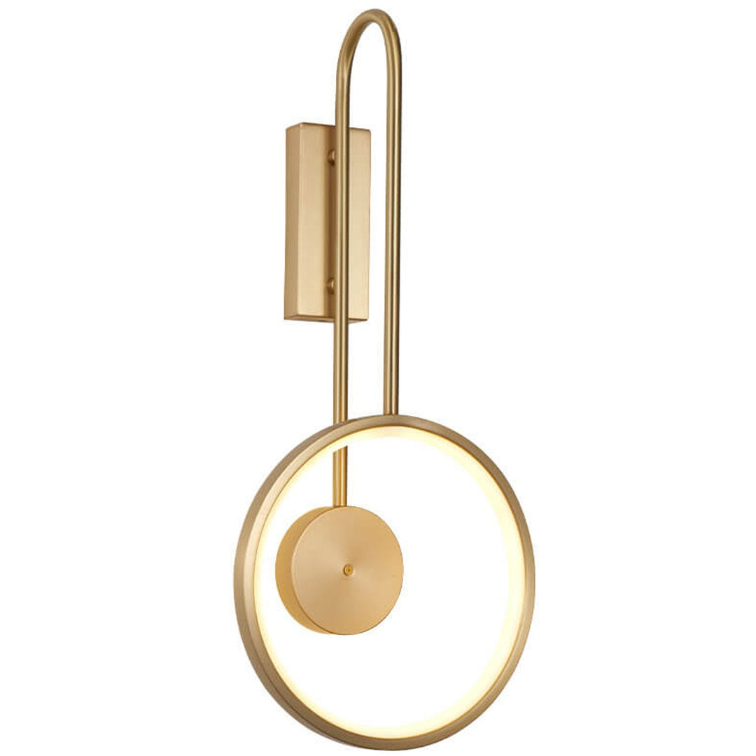 Licht Luxus Vollkupfer Kreis Gebogene Arm LED Wandleuchte Lampe 
