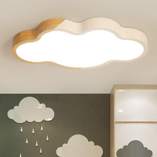 Nordic Logs Cloud Macaroon LED Kids Flush Mount Ceiling Light