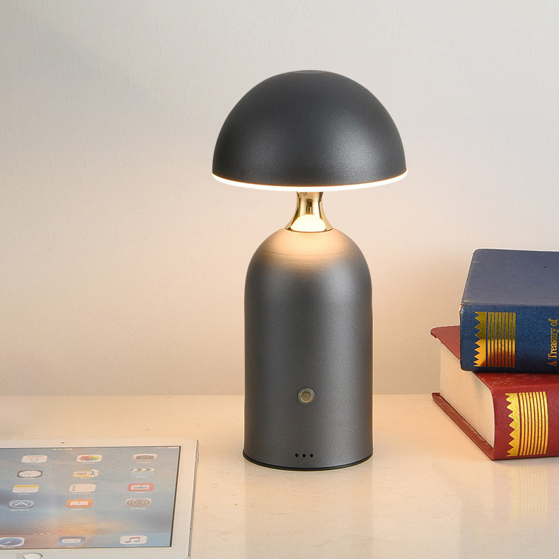 Modern Simplicity Hardware Semi-Circular Shade Column Base USB LED Table Lamp For Home Office