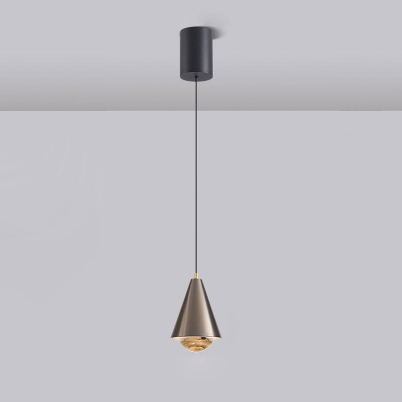 Moderne, minimalistische, einfarbige, konische Pendelleuchte mit 1 Licht 