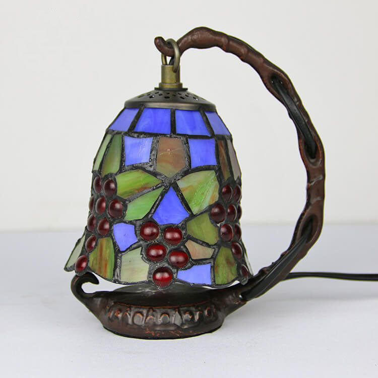 Tiffany-Glas-Tischlampe in Traubenform mit Augenschutz und 1 Licht 