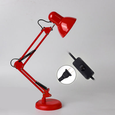 Industrial Iron Long Arm Dome Shade Rotatable 1-Light Desk Lamp