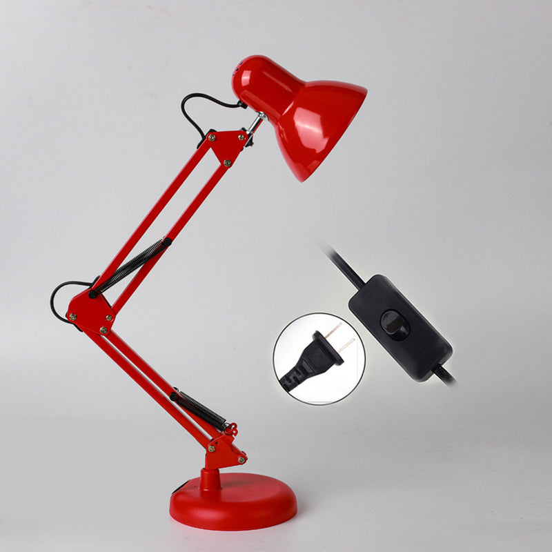 Industrial Iron Long Arm Dome Shade Rotatable 1-Light Desk Lamp