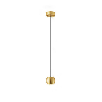 Modern Light Luxury Brass Cylinder Design LED Mini Pendant Light