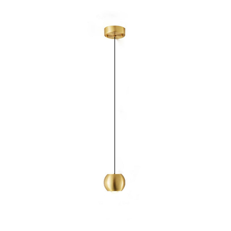 Modern Light Luxury Brass Cylinder Design LED Mini Pendant Light