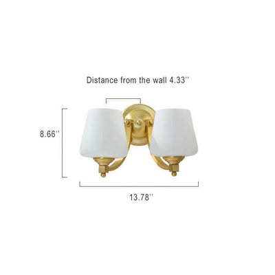 Modern 2-Light Glass Cylindrical Shade Sconce Lamp