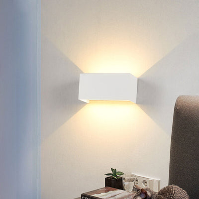 Modern Outdoor Waterproof Rectangular LED Up and Down Illuminated Outdoor Wall Sconce Lamp