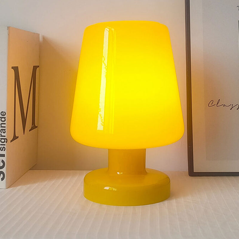 French Cream Glass Cup Shape 1-Light Table Lamp