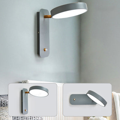 Nordic Simple Round Rotatable Switch LED Reading Wall Sconce Lamp