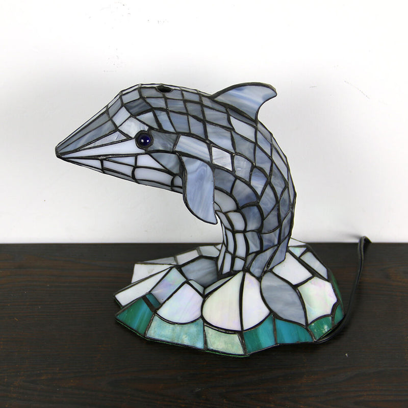 Tiffany Kreative Tier Buntglas 1-Licht Dekorative Tischlampe 