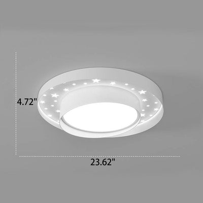 Nordic Minimalist Round Star Effect LED Flush Mount Ceiling Light