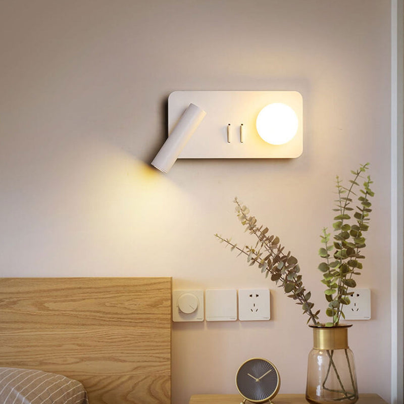 Nordic Minimalist Round/Square Acrylic Iron LED Reading Wall Sconce Lamp