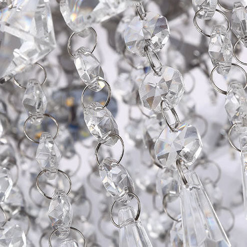 Plafonnier LED moderne carré en acier inoxydable avec abat-jour en cristal 