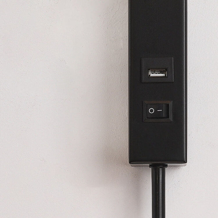 Lámpara de pared LED USB con base rectangular redonda minimalista nórdica 