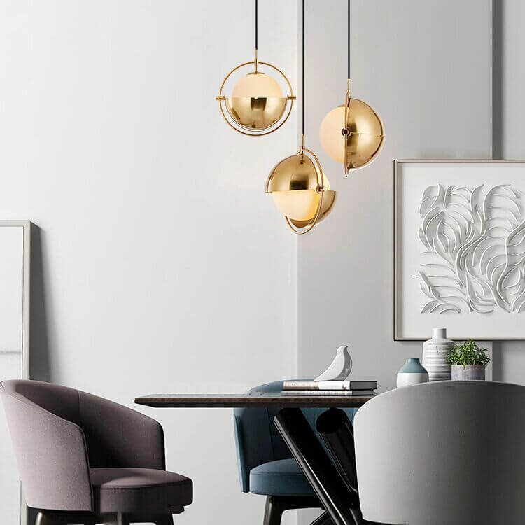 Modern Minimalist Spherical Glass Shade 1-Light Pendant Light