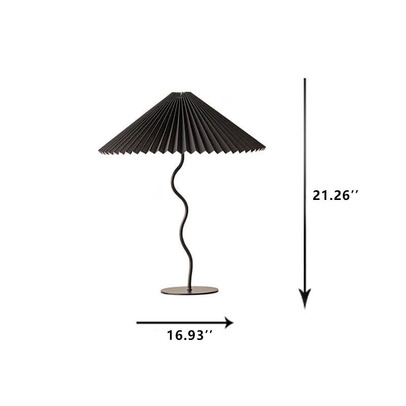 Vintage Stoff Plissee Schirm 1-Licht LED Tischlampe 