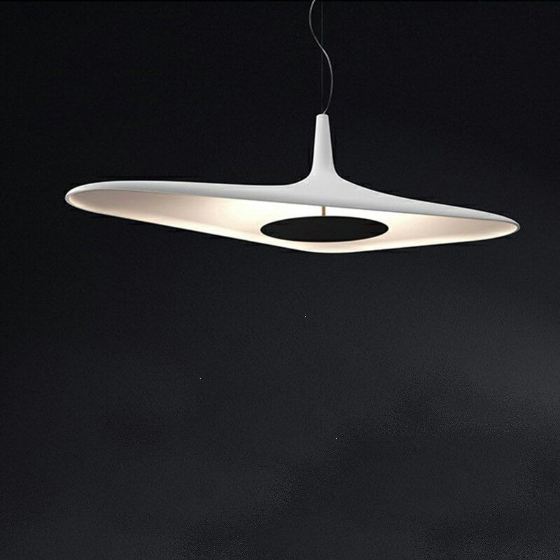 Black Hat Shape 1-Light Art Deco Resin LED Pendant Light