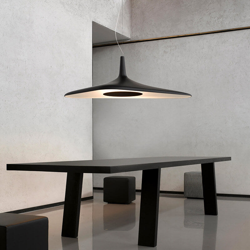 Black Hat Shape 1-Light Art Deco Resin LED Pendant Light