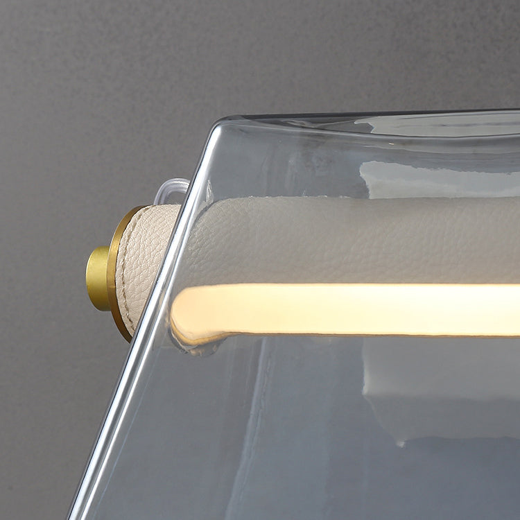 Moderne Art Deco Glas Handtaschenform Eisen LED Tischlampe für das Schlafzimmer 