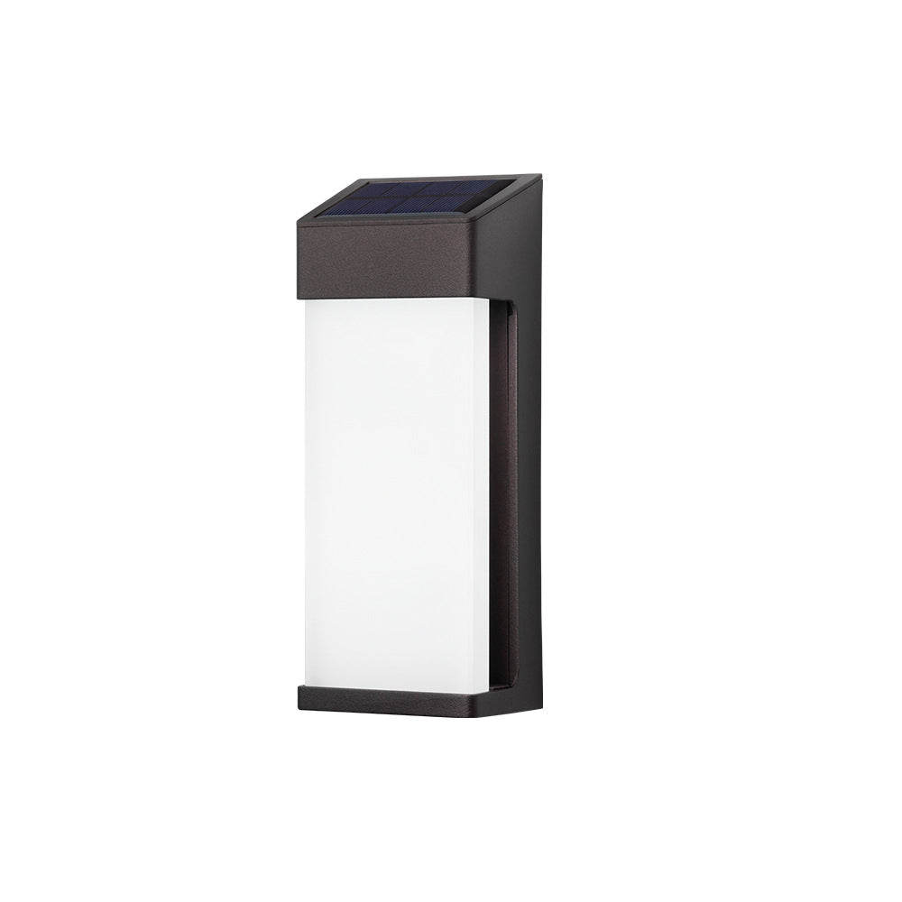 Lámpara de Aplique de Pared Decorativa LED Impermeable para Exteriores con Pantalla de Vidrio Solar 