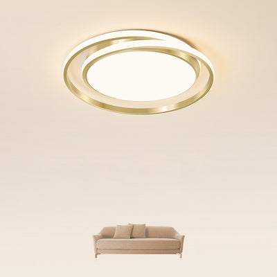 Modern Light Luxury Golden Circle LED Flush Mount Ceiling Light