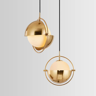 Modern Minimalist Spherical Glass Shade 1-Light Pendant Light