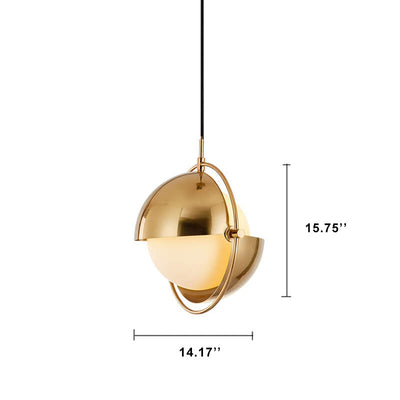 Modern Minimalist Spherical Glass Shade 1-Light Pendant Light