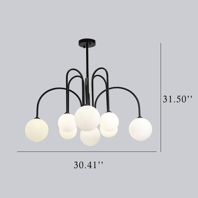 Glass Ball 6-8 Light Arch Chandeliers