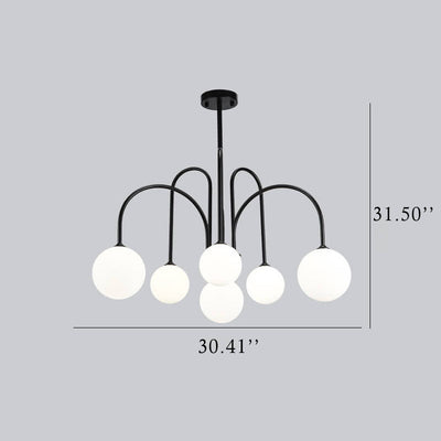 Glass Ball 6-8 Light Arch Chandeliers
