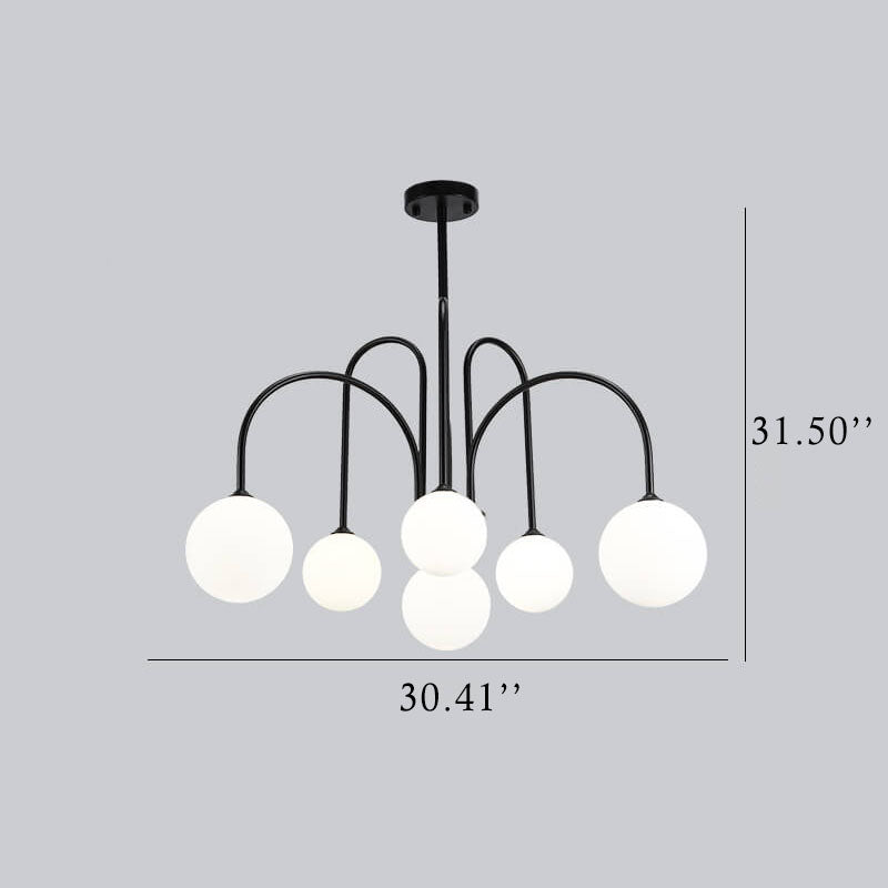 Glass Ball 6-8 Light Arch Chandeliers