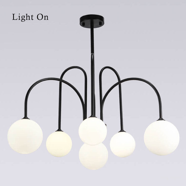 Glass Ball 6-8 Light Arch Chandeliers