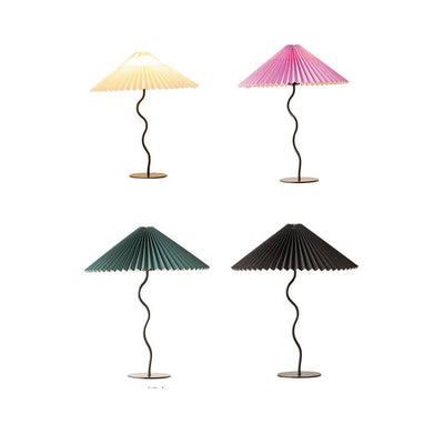 Vintage Fabric Pleated Shade 1-Light LED Table Lamp