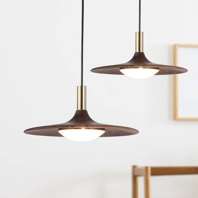 Modern Black Walnut LED Pendant Light