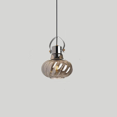 Moderne Pumpkin Glass Shade 1-Light Pendelleuchte 