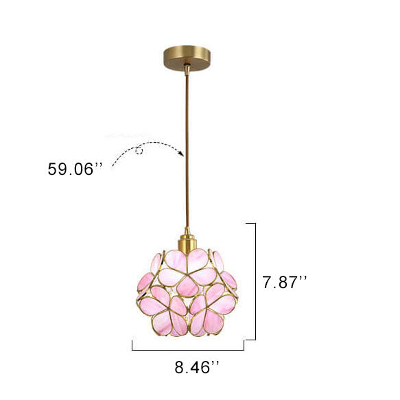 Moderne bunte Wasser-Korn-Glas 1-Licht Blumenball Pendelleuchte 