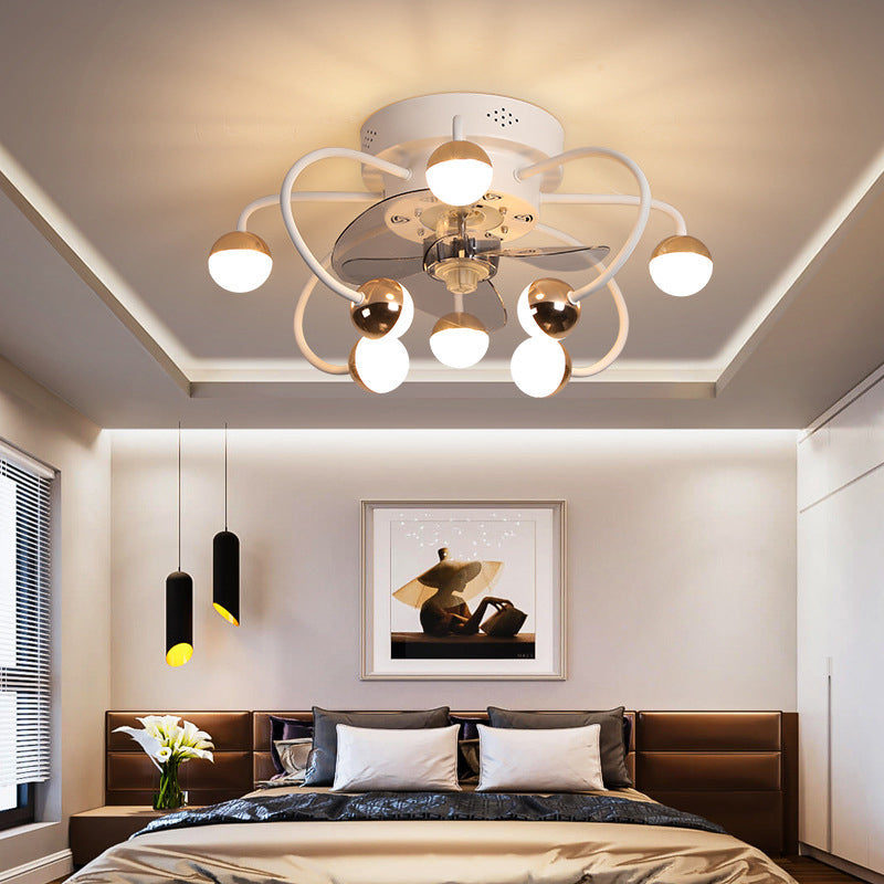 Nordic Creative Branch Cage LED Semi-Flush Mount Deckenventilator Licht 