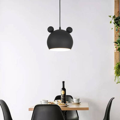 Cartoon Bear Head 1-Light Dome Pendant Light