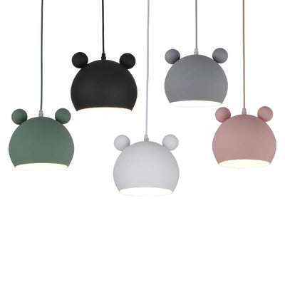 Cartoon Bear Head 1-Light Dome Pendant Light