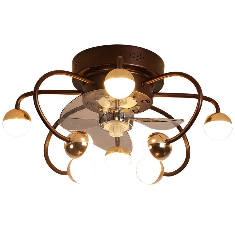 Nordic Creative Branch Cage LED Semi-Flush Mount Deckenventilator Licht 