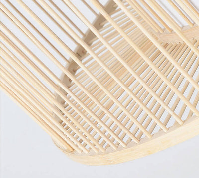 Modern Bamboo Weaving 1-Light Drum Pendant Light