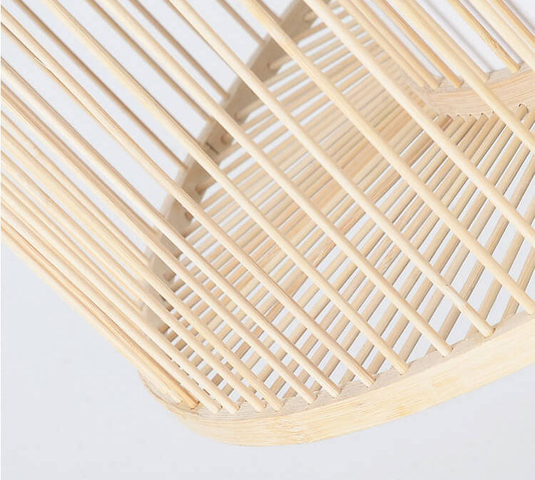 Modern Bamboo Weaving 1-Light Drum Pendant Light