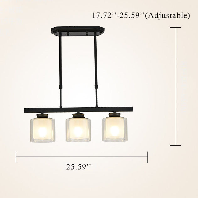 Moderne quadratische Cup Shade 3-Licht-Kronleuchter 