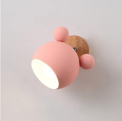 Nordic Macaron Cartoon Bear Shape 1-Light Wall Sconce Lamps