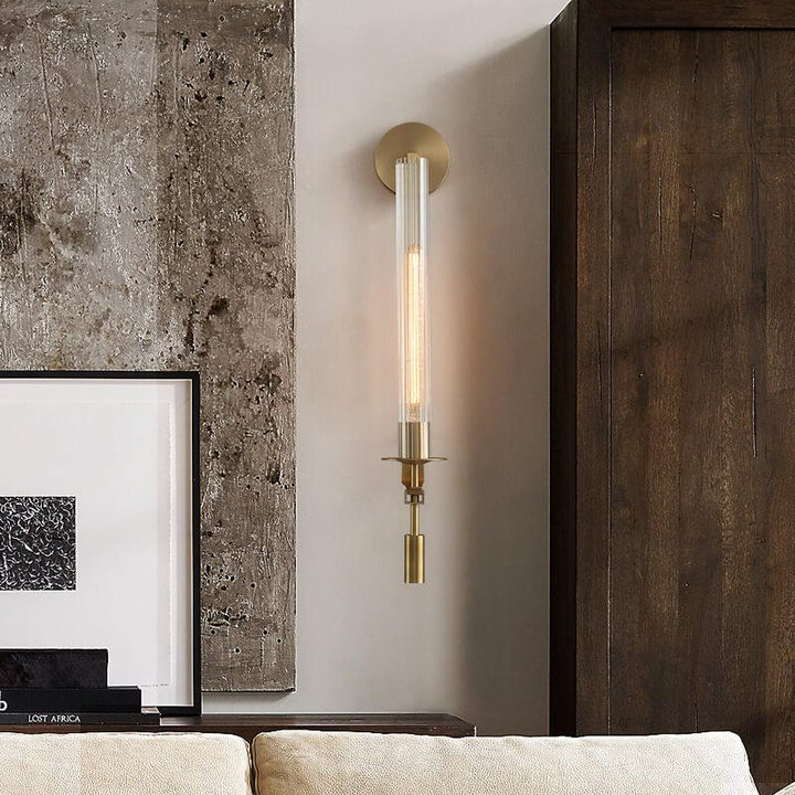 Lampes murales modernes à 1 lumière LED tubulaire en verre clair 