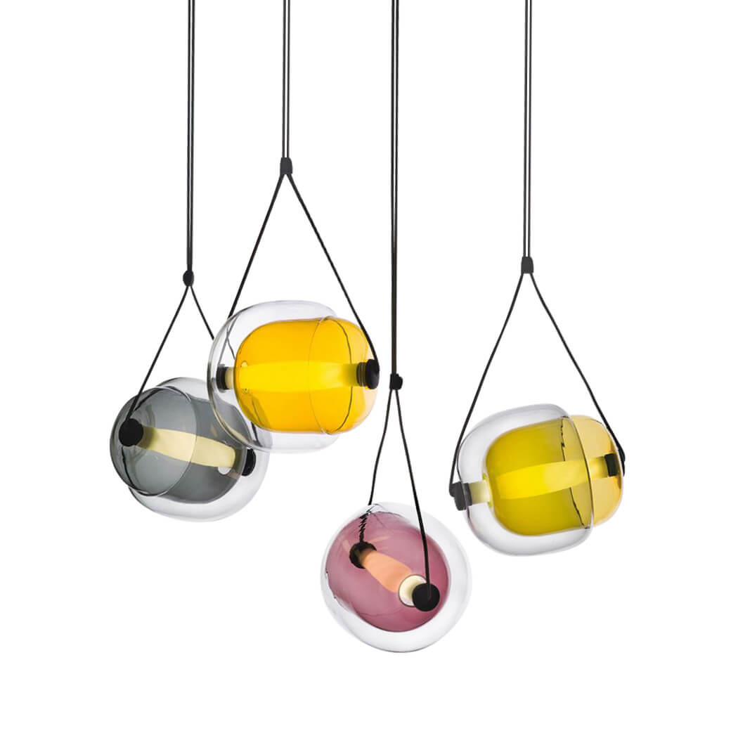 Nordic Macaron Glass Oval Candy 1-Light Pendant Light