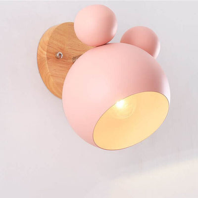 Nordic Macaron Cartoon Bear Shape 1-Light Wall Sconce Lamps