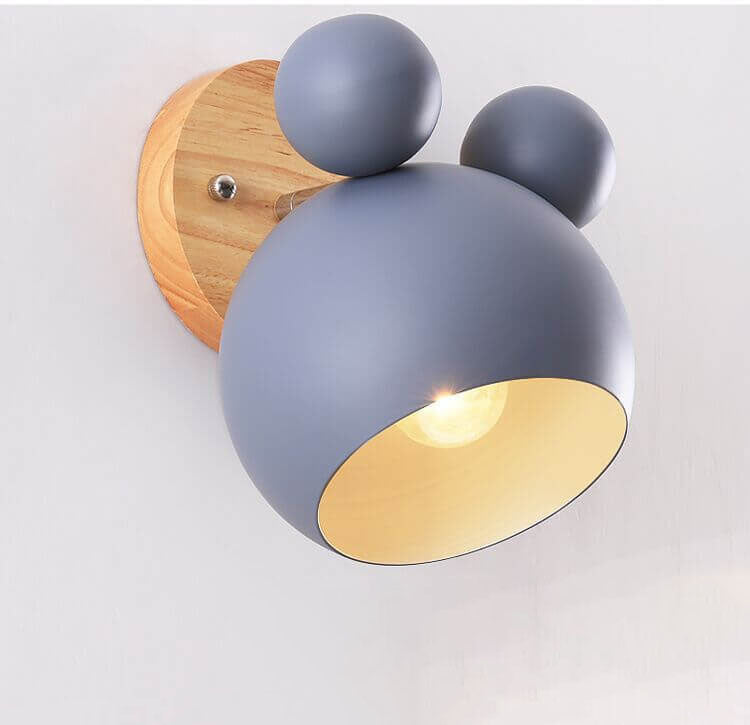 Nordic Macaron Cartoon Bear Shape 1-Light Wall Sconce Lamps